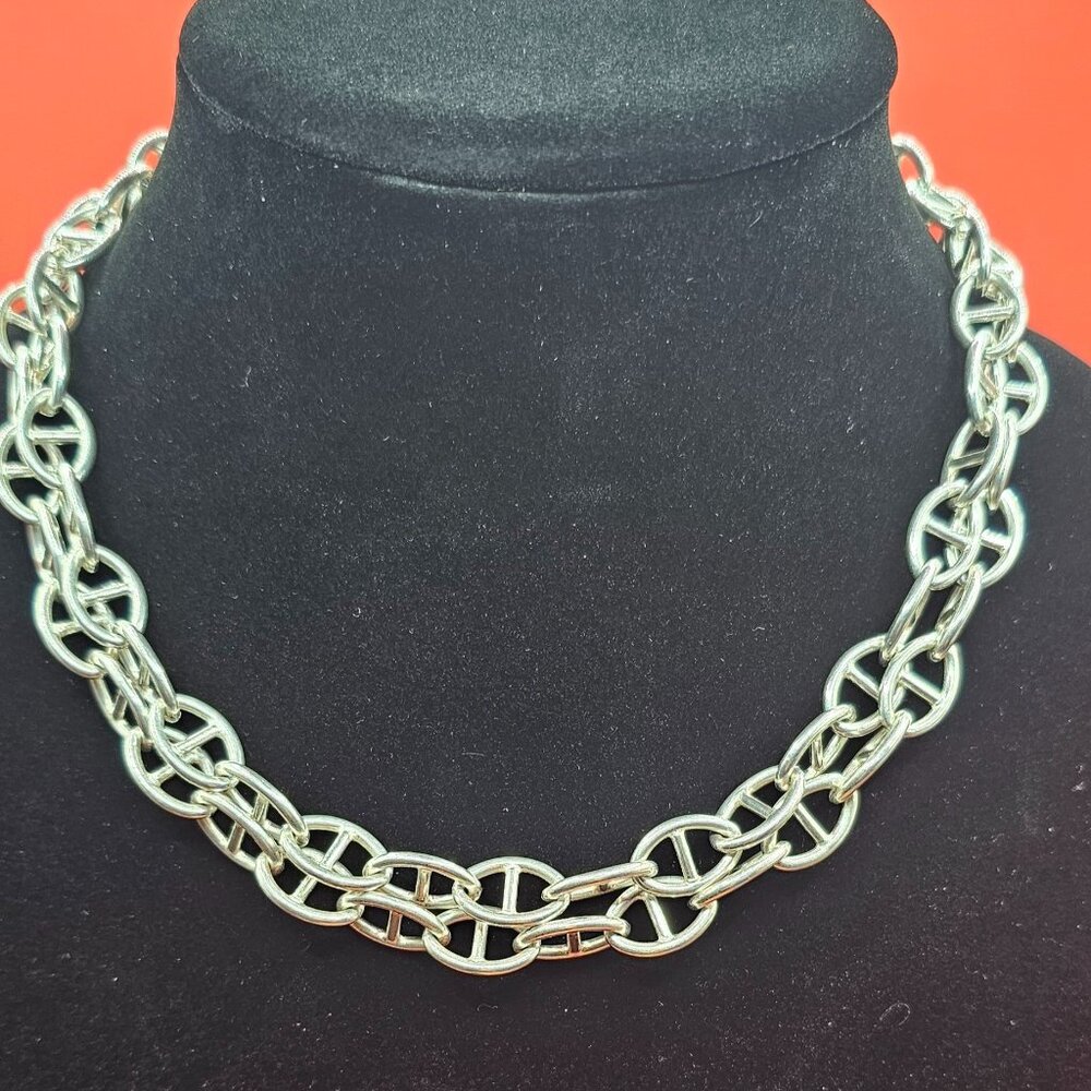 Milor Italy 925 Sterling Silver 36” Heavy Statement Chain Necklace 98g - Picture 2 of 8